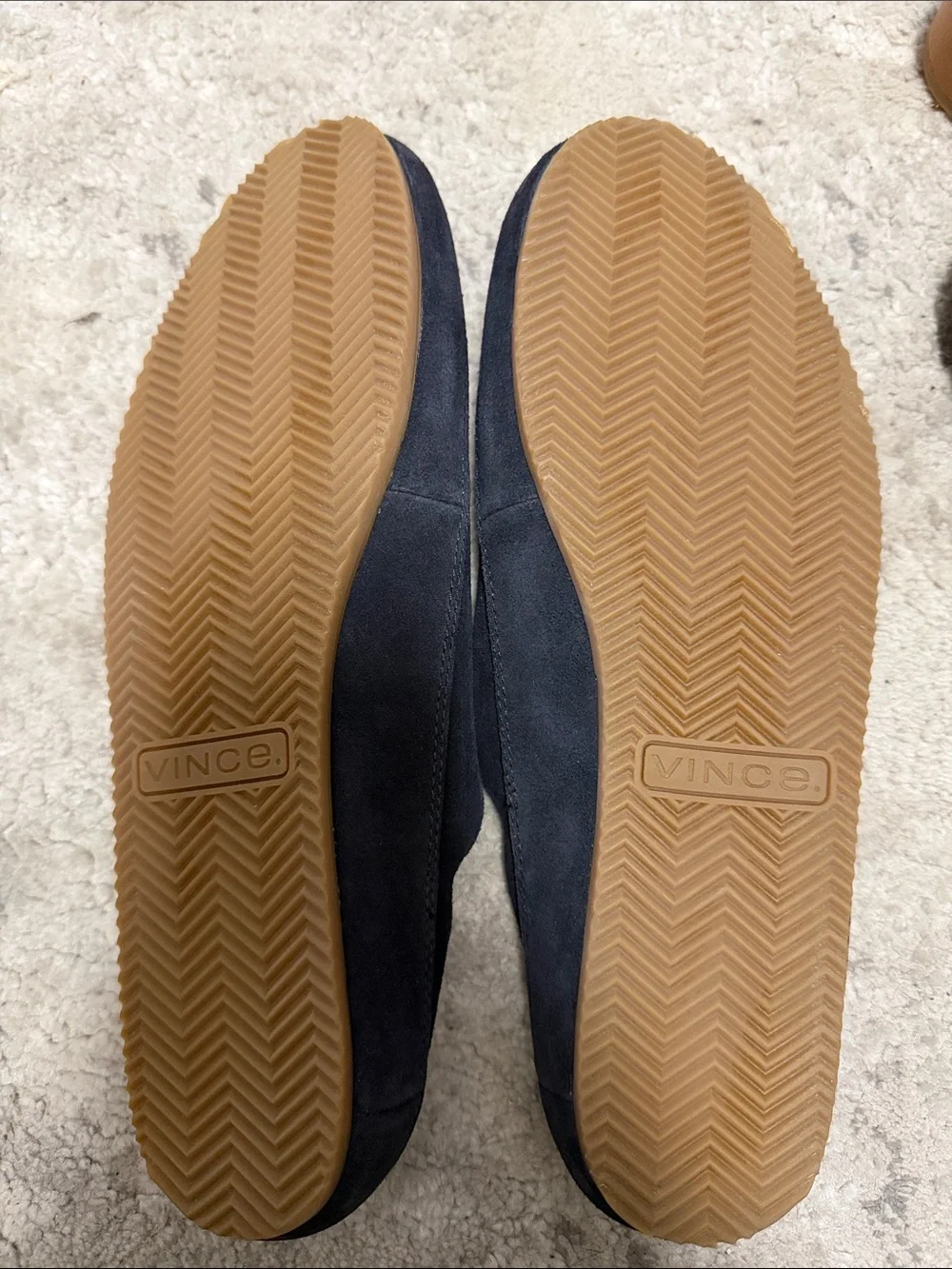 Vince Navy Suede Slip-On Loafers